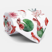 cooles japanisches Fischkachelmuster Krawatte (Gerollt)