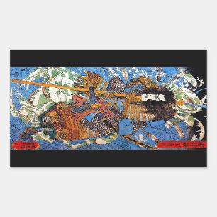 Cooles japanisches Legendar Samurai Sanin Warrior  Rechteckiger Aufkleber