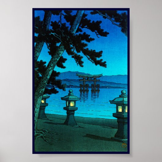 Cooles japanisches Nachttor Sea hasui kawase Poster (Vorne)