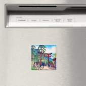 Cooles japanisches Tori-Gebirge Landschaft Magnet (In Situ (Geschirrspüler))