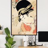 Cooles japanisches Vintages Ukiyo-e-geisha-Portrai Poster (Heimbüro)