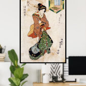 Cooles japanisches Vintages Ukiyo-e-geisha Poster (Heimbüro)