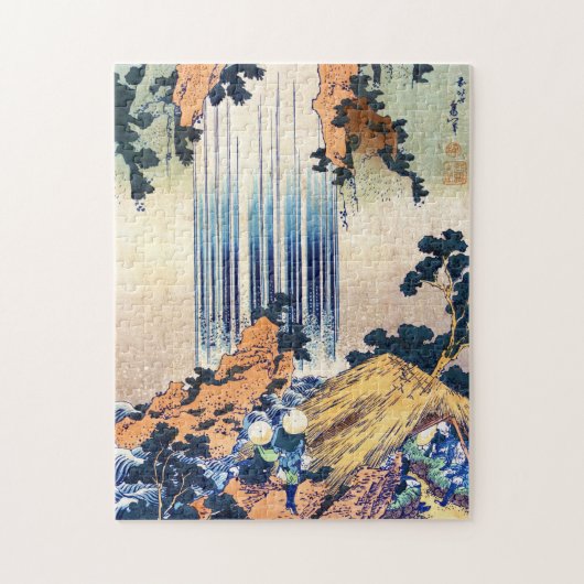 Cooles japanisches Vintages Ukiyo-e-Wasserfall Hok Puzzle (Vertikal)