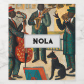 Cooles Jazztrio in NOLA Weinetikett (Einzelnes Label)