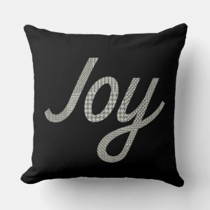 Cooles Joy Houndstooth-Muster auf Schwarz Kissen