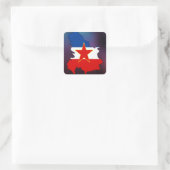 Cooles Jugoslawien-Flag-Karte Quadratischer Aufkleber (Tasche)