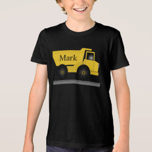 Cooles Jungen-LKW-Shirt mit individuellem Namen Tri-Blend Shirt