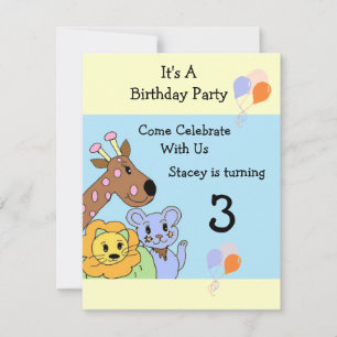 Cooles Jungtier zum Geburtstag Einladung