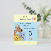 Cooles Jungtier zum Geburtstag Einladung (Stehend Vorderseite)