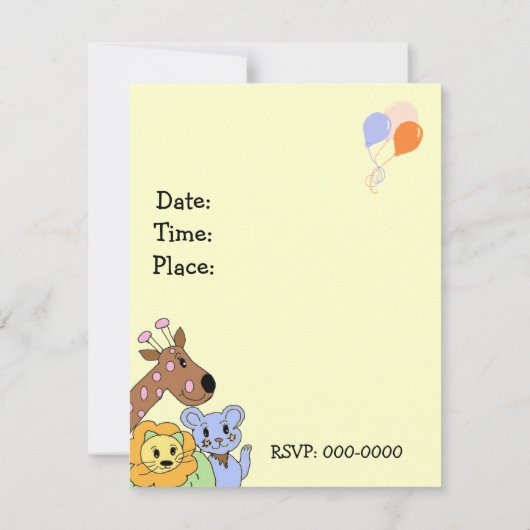 Cooles Jungtier zum Geburtstag Einladung (Rückseite)