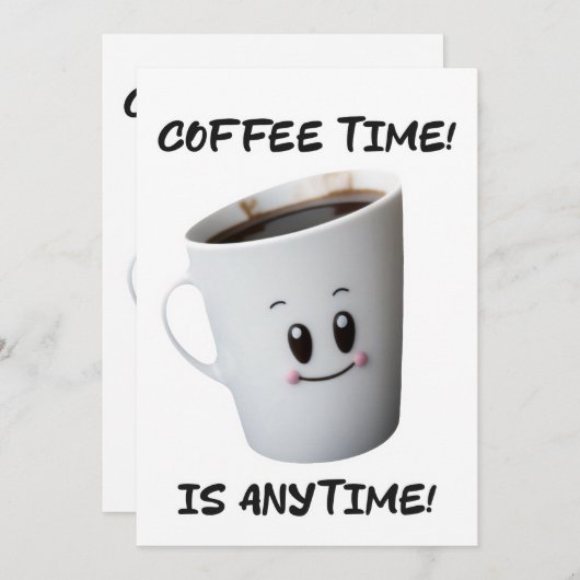 cooles Kaffeebecher-Design Einladung (Vorne/Hinten)