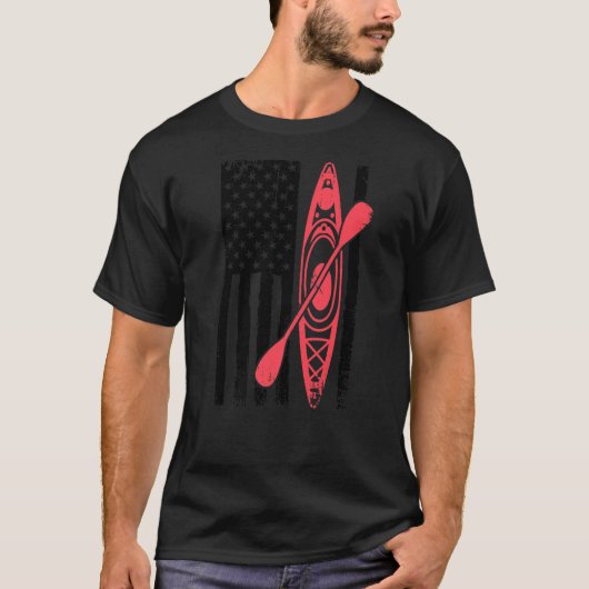 Cooles Kajak für Männer Kayak Fischen USA Amer T-Shirt (Vorderseite)