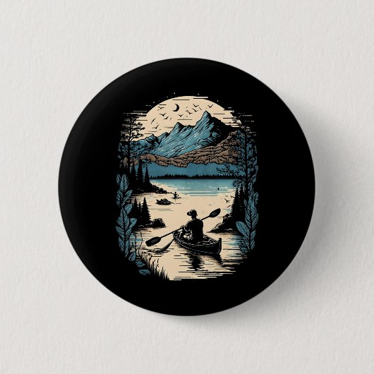 Cooles Kajak Outdoor Einzigartiges Kajakboot Button (Vorderseite)