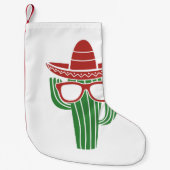 Cooles Kakteen-Maskottchen mit Sombrero-Hut und Br Kleiner Weihnachtsstrumpf (Vorderseite)