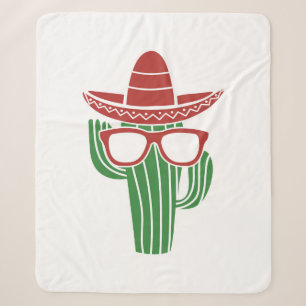 Cooles Kakteen-Maskottchen mit Sombrero-Hut und Br Sherpadecke