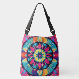 Cooles Kaleidoskop Aztec-Design, rosa blaues Muste Tragetaschen Mit Langen Trägern