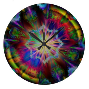 Cooles Kaleidoskop-Uhrendesign Große Wanduhr