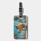 Cooles Kangaroo in Sonnenbrille auf einem Skateboa Gepäckanhänger (Vorderseite vertikal)