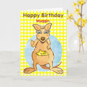 Cooles Känguru Geburtstag - Blasenkarte Karte (Gelbe Blume)