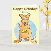 Cooles Känguru - Karte (Gelbe Blume)