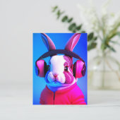 Cooles Kaninchen Postkarte (Stehend Vorderseite)