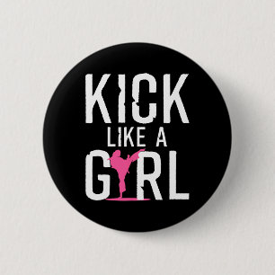 Cooles Karate-Geschenk Kickboxing Button