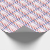 Cooles, kariertes Muster aus rotem blauem Violett Geschenkpapier (Ecke)