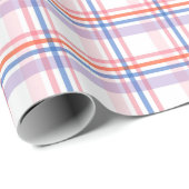 Cooles, kariertes Muster aus rotem blauem Violett Geschenkpapier (Rolleneckpunkt)