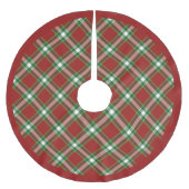 Cooles Kariertes Muster in Rot-Grün-Lumberjack Polyester Weihnachtsbaumdecke (Vorderseite)