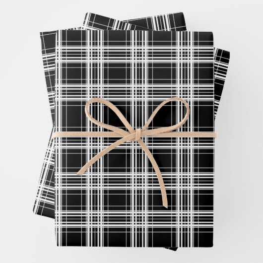 Cooles kariertes, schwarz gefliestes Wrapping Pape Geschenkpapier Set (Beispiel)