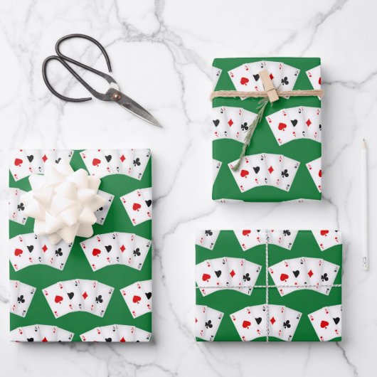 Cooles Kartenmuster Party Geschenkpapier Set (Vorderseite)