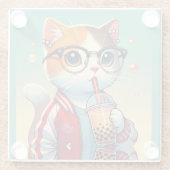 Cooles Katzen-Trinkboba Glasuntersetzer (Rückseite)