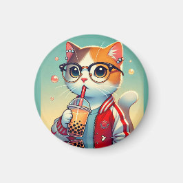 Cooles Katzen-Trinkboba Magnet