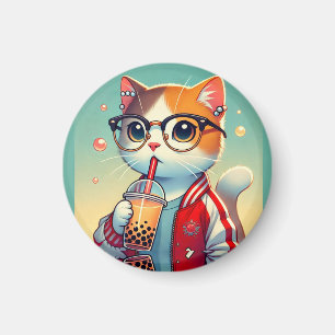 Cooles Katzen-Trinkboba Magnet