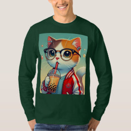Cooles Katzen-Trinkboba T-Shirt