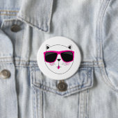 Cooles Katzengesicht mit rosa Sonnenbrille Niedlic Button (Beispiel)