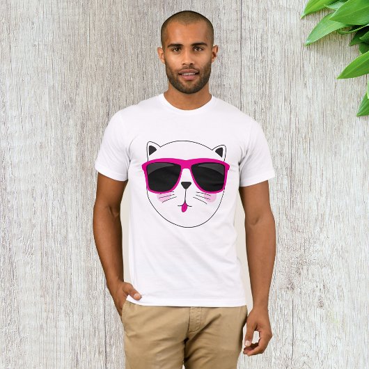 Cooles Katzengesicht mit rosa Sonnenbrille Niedlic T-Shirt