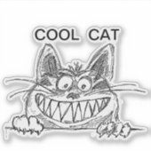 Cooles Katzenposter Aufkleber (Vorderseite)