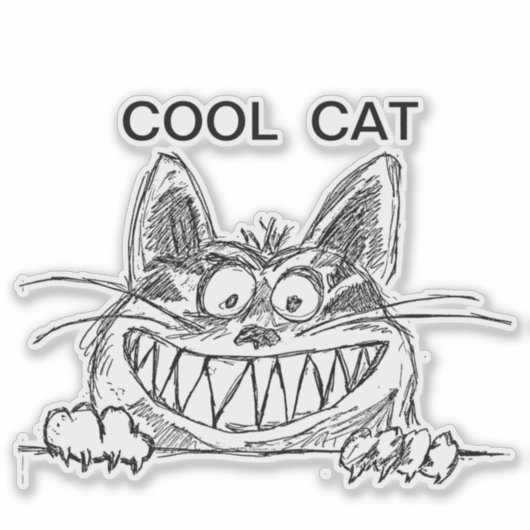 Cooles Katzenposter Aufkleber (Vorderseite)