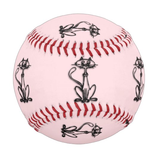 Cooles Katzenrosa Baseball (Rückseite)