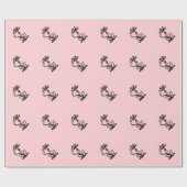 Cooles Katzenrosa Geschenkpapier (Flach)