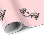 Cooles Katzenrosa Geschenkpapier (Rolleneckpunkt)