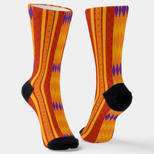 Cooles Kente Stripe-Design Socken (Gewinkelt)