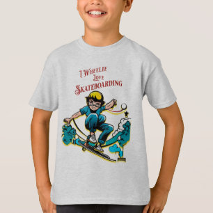 Cooles Kid Skateboarder Fusion Wheelie T-Shirt