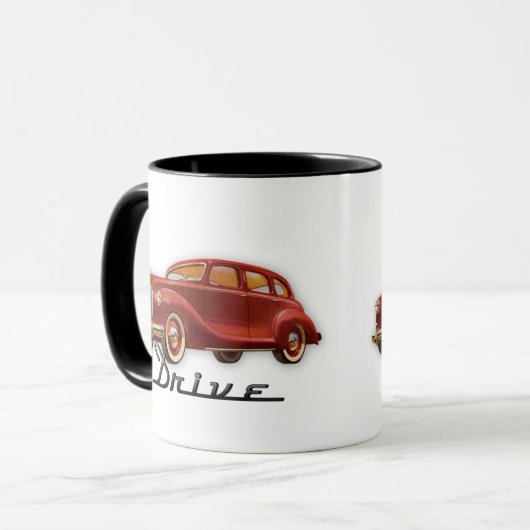 Cooles klassisches Auto-Fahrer-Retro Auto Tasse (Vorderseite Links)