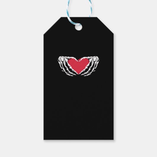 Cooles klassisches Funny Skeleton Handherz - Valen Geschenkanhänger (Vorderseite)