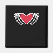 Cooles klassisches Funny Skeleton Handherz - Valen Magnet (Vorne)