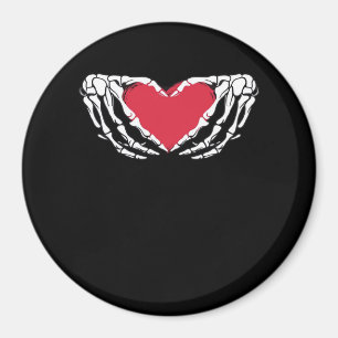 Cooles klassisches Funny Skeleton Handherz - Valen Magnet