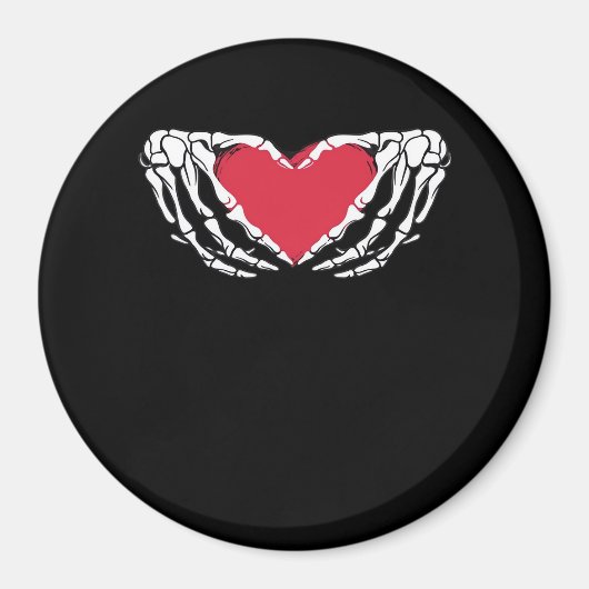 Cooles klassisches Funny Skeleton Handherz - Valen Magnet (Vorne)