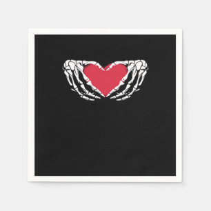 Cooles klassisches Funny Skeleton Handherz - Valen Serviette